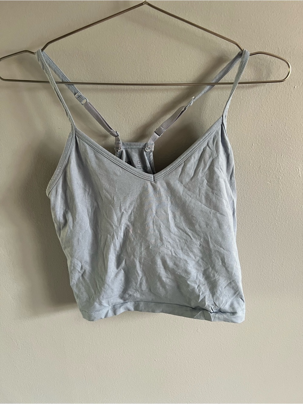 Light Blue Adjustable-Strap Cami crop Top